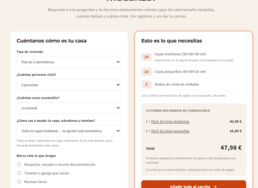 Be Yours lanza una calculadora gratuita que estima cuántas cajas de cartón necesita cada mudanza