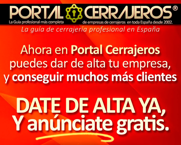 Anúnciate GRATIS en la Guia Cerrajeros